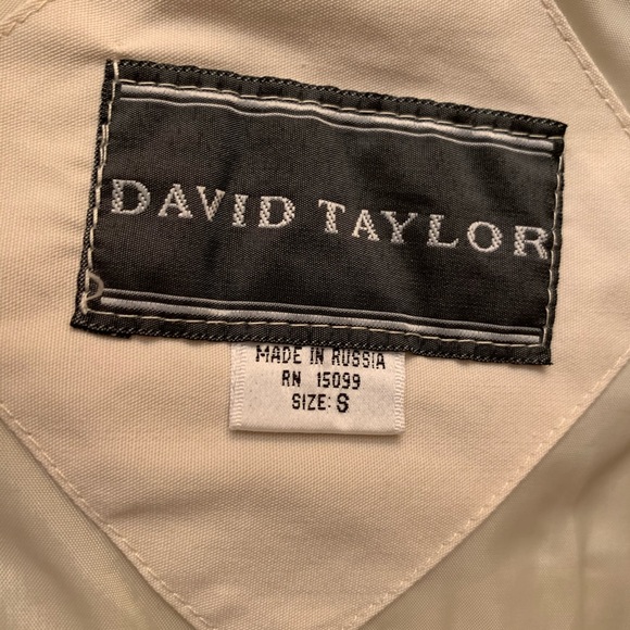 David Taylor Off White Zippered Bomber Jacket - S - Picture 7 of 8